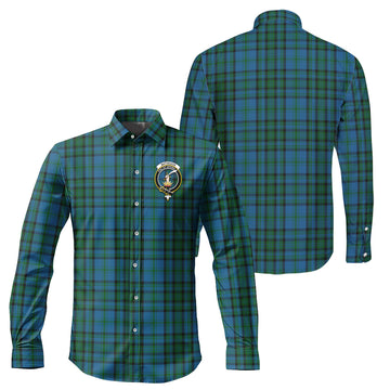 Matheson Hunting Tartan Long Sleeve Button Up Shirt with Family Crest