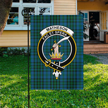 Matheson Hunting Tartan Flag with Family Crest