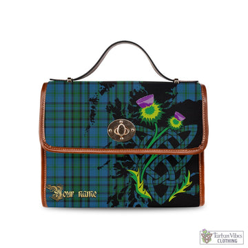 Matheson Hunting Tartan Waterproof Canvas Bag with Scotland Map and Thistle Celtic Accents