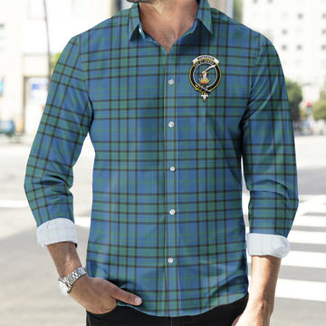 Matheson Hunting Ancient Tartan Long Sleeve Button Up Shirt with Family Crest