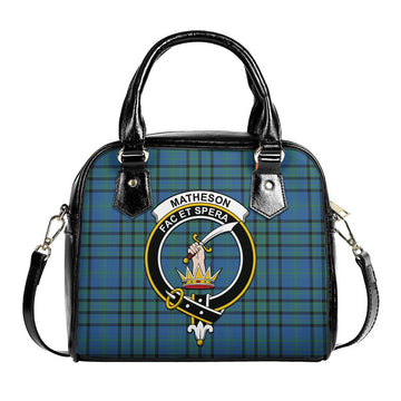 Matheson Hunting Ancient Tartan Shoulder Handbags with Family Crest