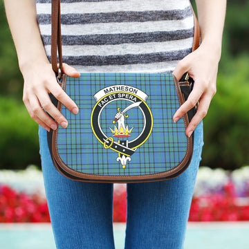 Matheson Hunting Ancient Tartan Saddle Bag with Family Crest