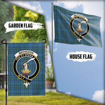 Matheson Hunting Ancient Tartan Flag with Family Crest