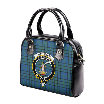 Matheson Hunting Ancient Tartan Shoulder Handbags with Family Crest