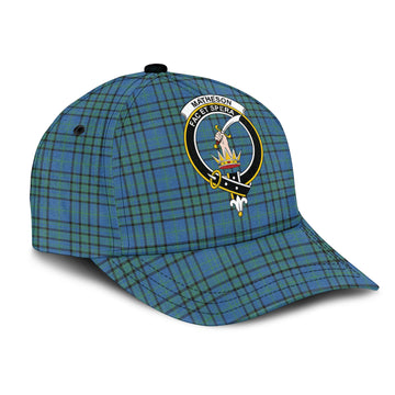 Matheson Hunting Ancient Tartan Classic Cap with Family Crest