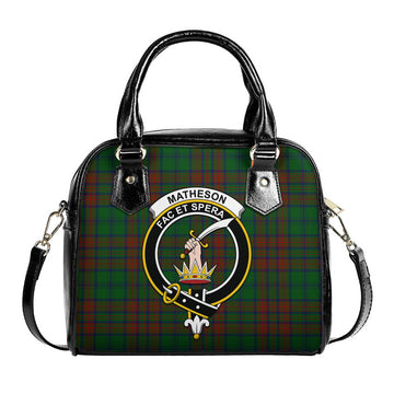 Matheson Hunting Highland Tartan Shoulder Handbags with Family Crest
