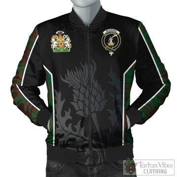Matheson Hunting Highland Tartan Bomber Jacket with Family Crest and Scottish Thistle Vibes Sport Style