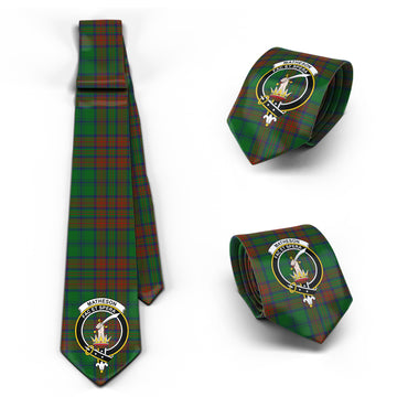 Matheson Hunting Highland Tartan Classic Necktie with Family Crest