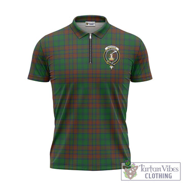 Matheson Hunting Highland Tartan Zipper Polo Shirt with Family Crest