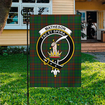 Matheson Hunting Highland Tartan Flag with Family Crest