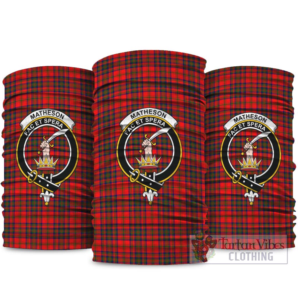 Matheson Modern Tartan Neck Gaiters, Tartan Bandanas, Tartan Head Band with Family Crest