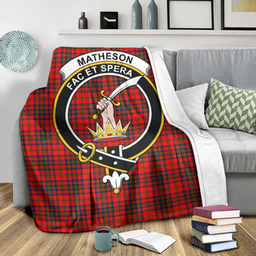 Matheson Modern Tartan Blanket with Family Crest