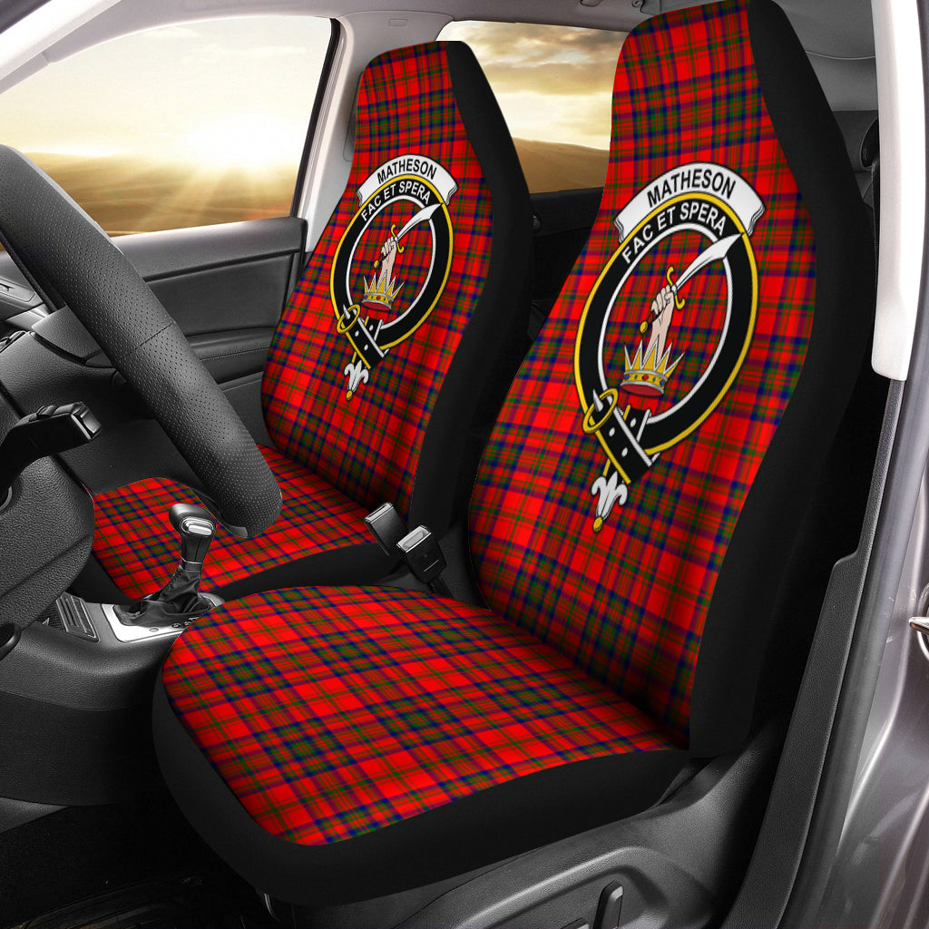 Matheson Modern Tartan Car Seat Cover with Family Crest One Size - Tartanvibesclothing