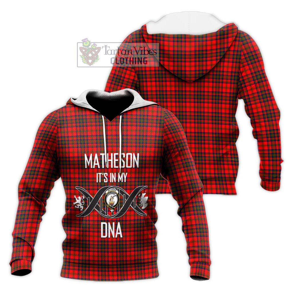Matheson Tartan Knitted Hoodie with Family Crest DNA In Me Style Unisex Knitted Pullover Hoodie - Tartanvibesclothing Shop
