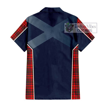 Matheson Tartan Short Sleeve Button Shirt with Family Crest and Lion Rampant Vibes Sport Style - Tartan Vibes Clothing