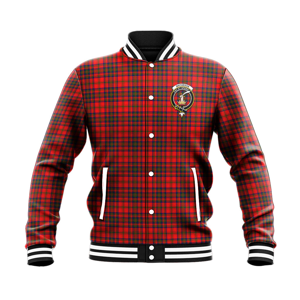 Matheson Tartan Baseball Jacket with Family Crest - Tartan Vibes Clothing