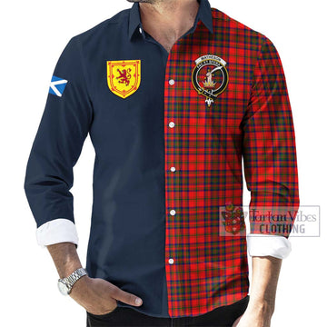 Tartan Vibes Clothing Matheson Modern Tartan Long Sleeve Button Shirt with Scottish Lion Royal Arm Half Style