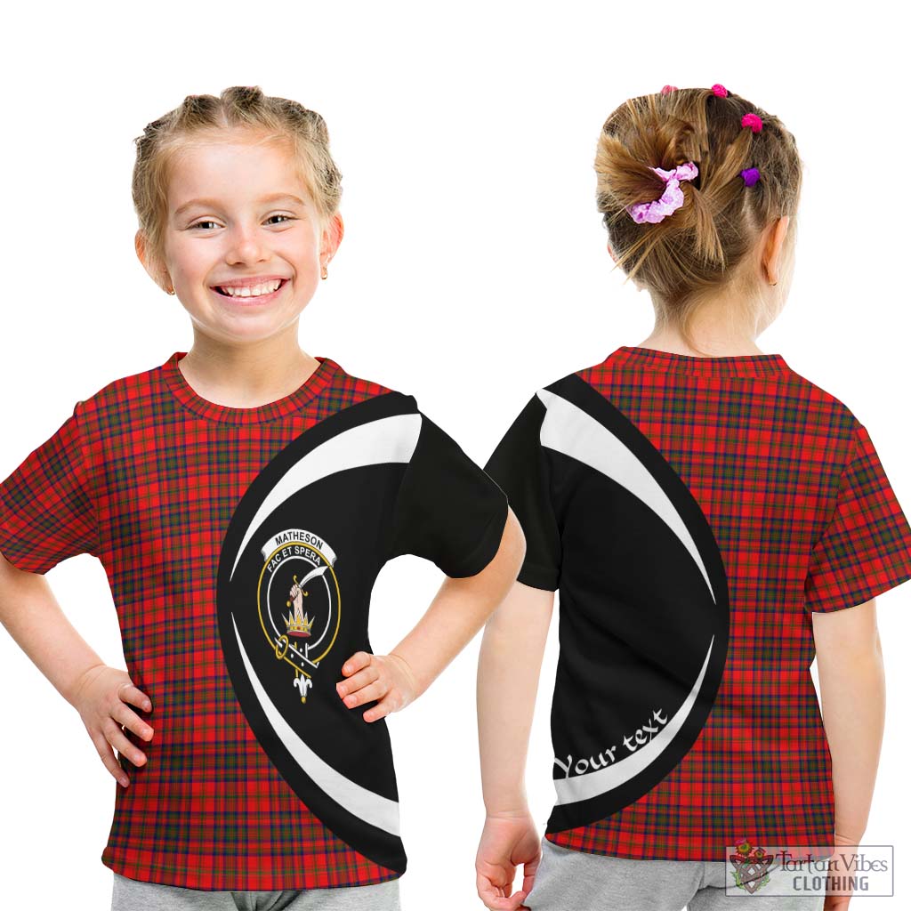 Matheson Tartan Kid T-Shirt with Family Crest Circle Style - Tartan Vibes Clothing