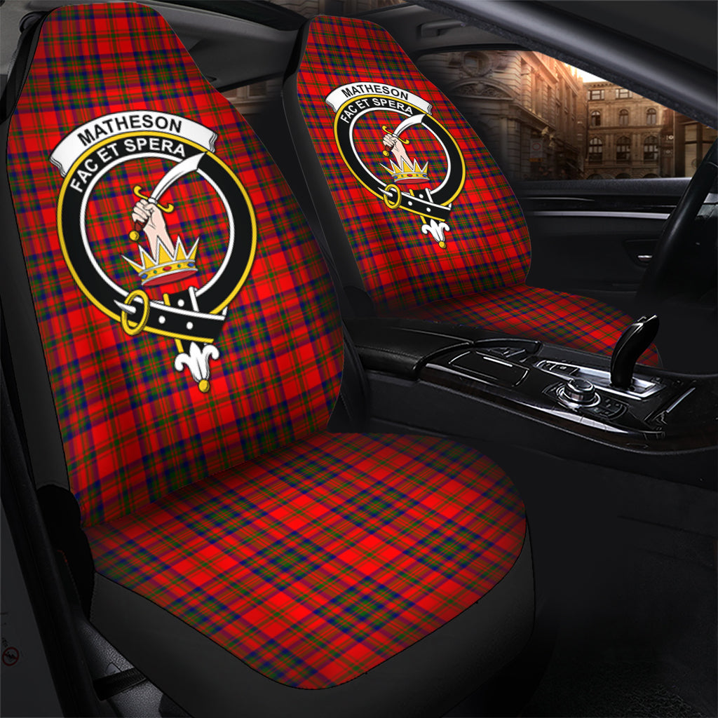 Matheson Modern Tartan Car Seat Cover with Family Crest - Tartanvibesclothing