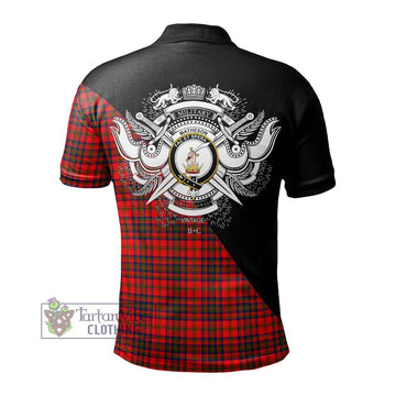 Matheson Tartan Polo Shirt with Family Crest and Military Logo Style - Tartanvibesclothing Shop