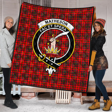 Matheson Modern Tartan Quilt with Family Crest