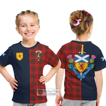 Tartan Vibes Clothing Matheson Modern Tartan Kid T-Shirt with Scottish Lion Royal Arm Half Style