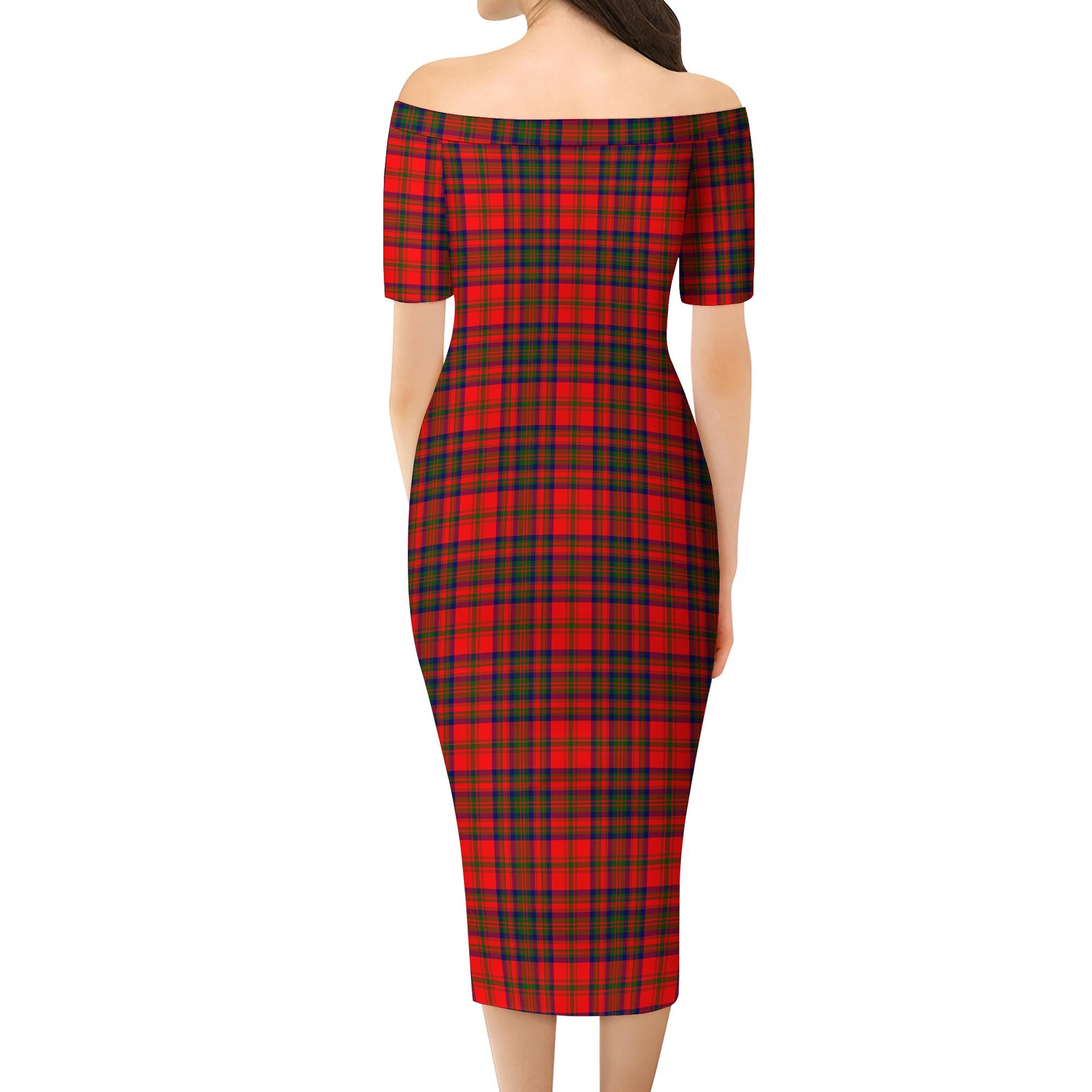 Matheson Modern Tartan Off Shoulder Lady Dress - Tartanvibesclothing