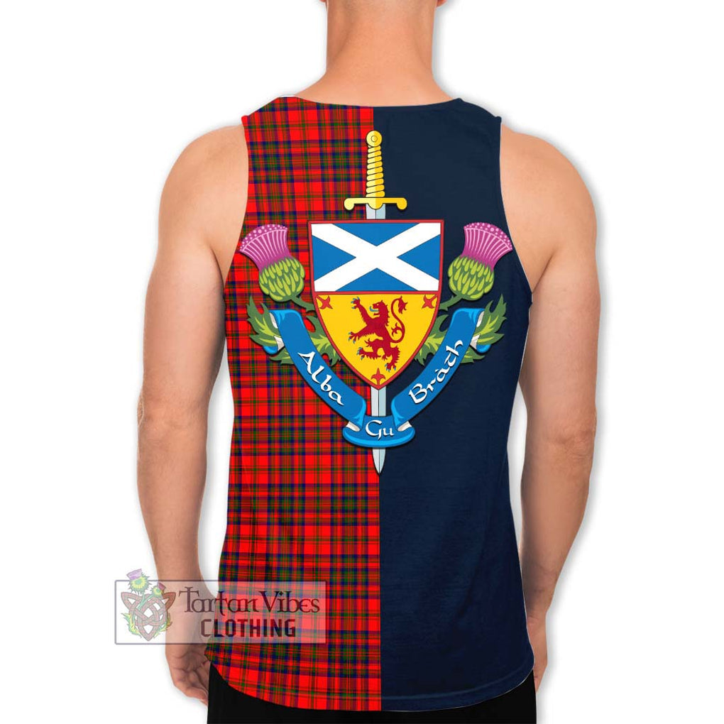 Tartan Vibes Clothing Matheson Modern Tartan Men's Tank Top with Scottish Lion Royal Arm Half Style