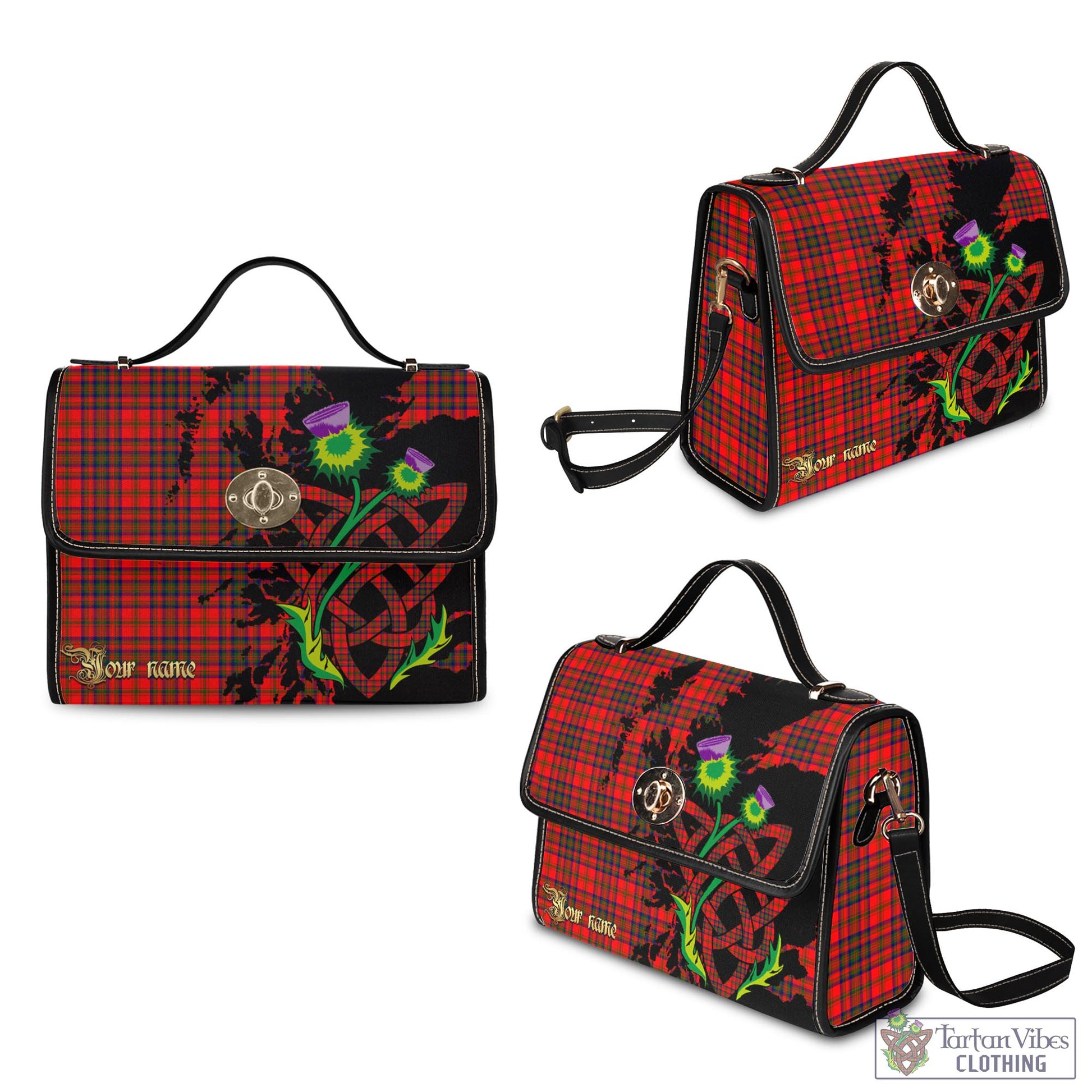 Tartan Vibes Clothing Matheson Modern Tartan Waterproof Canvas Bag with Scotland Map and Thistle Celtic Accents