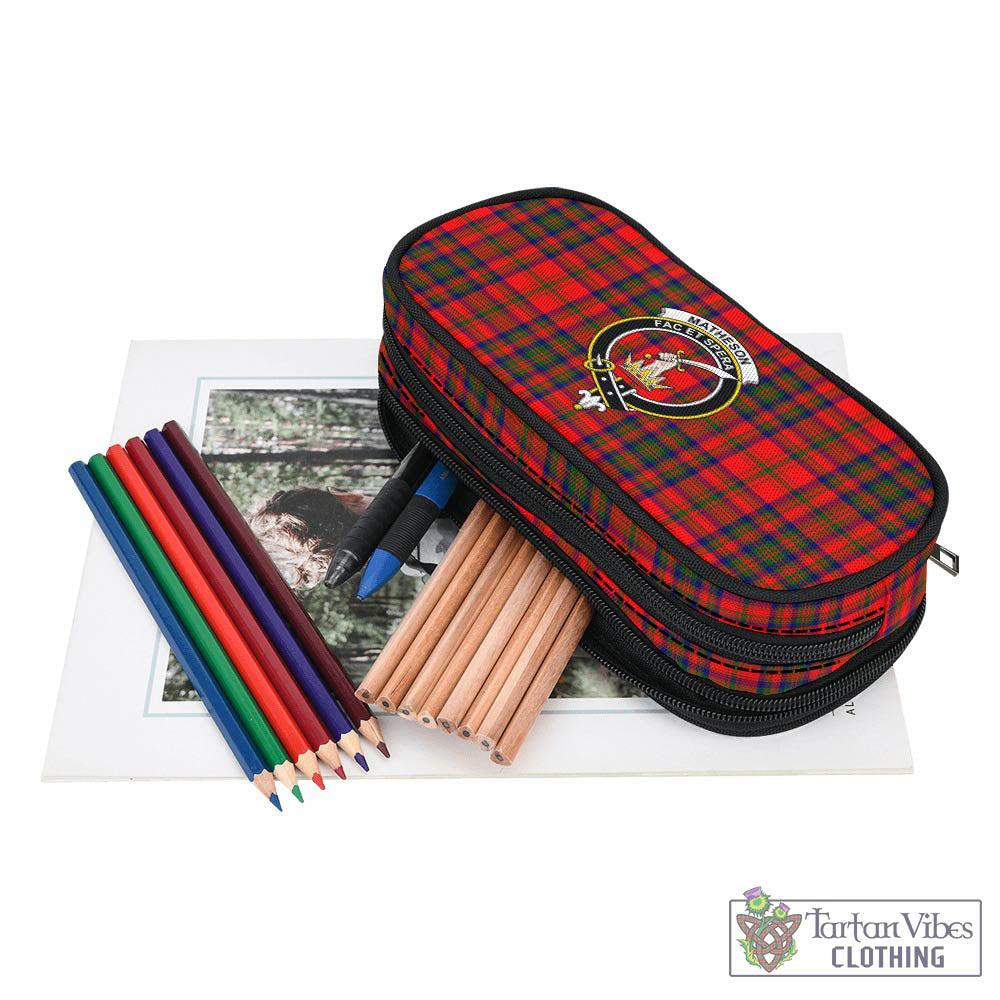 Tartan Vibes Clothing Matheson Modern Tartan Pen and Pencil Case with Family Crest