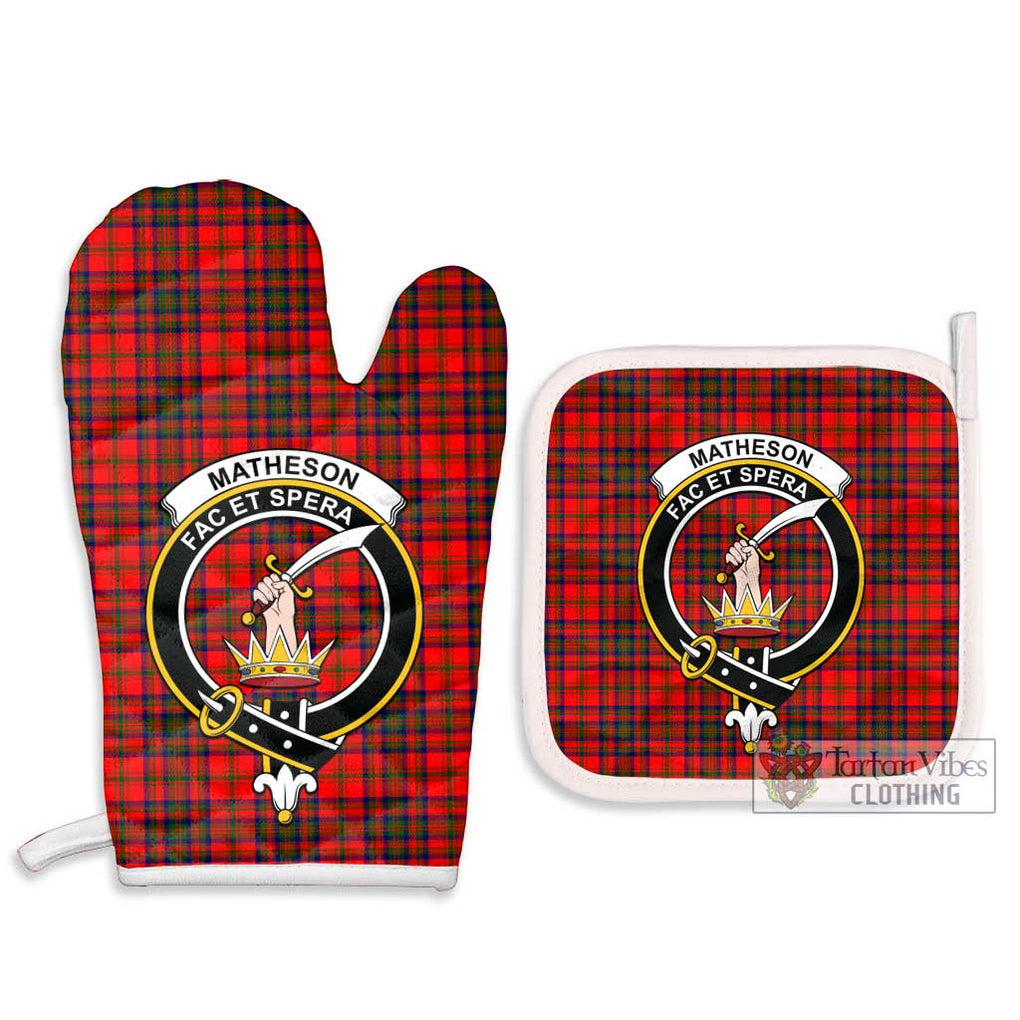 Matheson Tartan Combo Oven Mitt & Pot-Holder with Family Crest Combo 1 Oven Mitt & 2 Pot-Holder White - Tartan Vibes Clothing