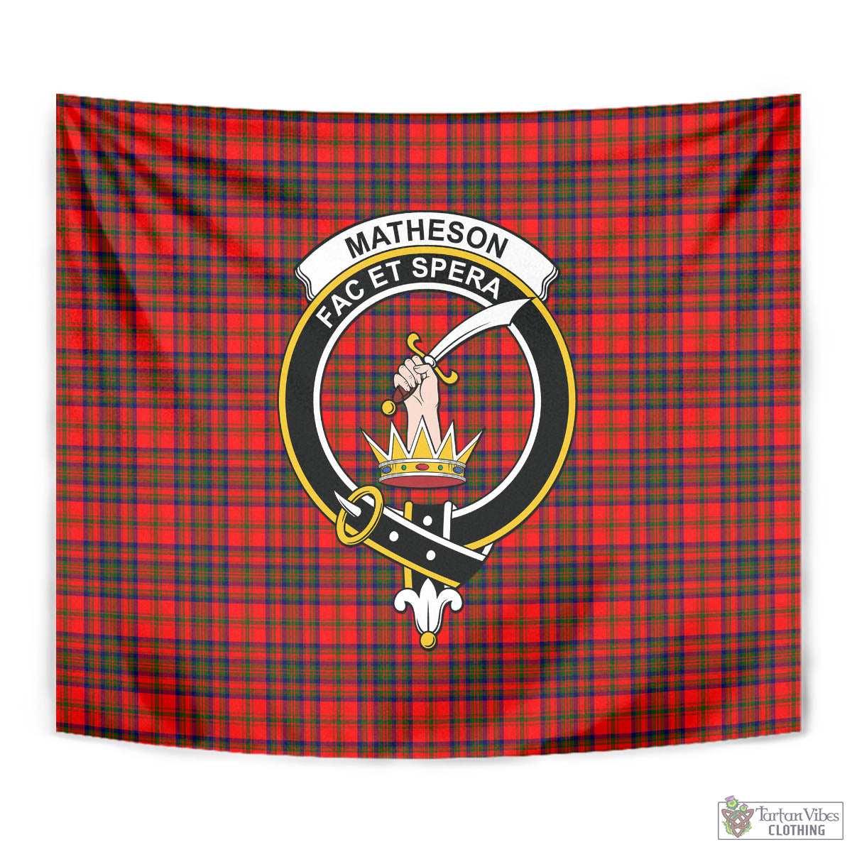 Tartan Vibes Clothing Matheson Modern Tartan Tapestry Wall Hanging and Home Decor for Room with Family Crest