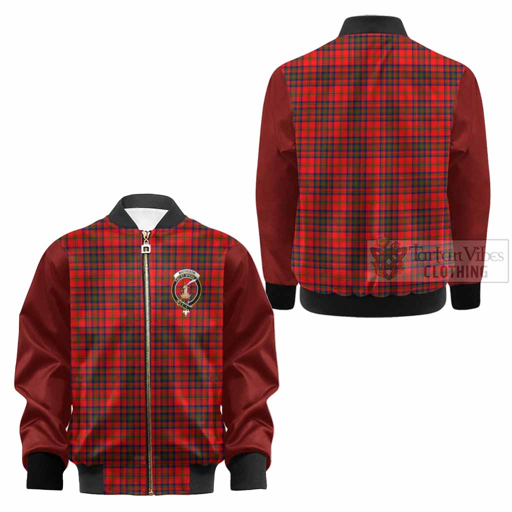 Matheson Tartan Accent Kid Bomber Jacket with Family Crest