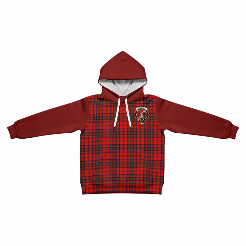 Matheson Tartan Accent Kid Hoodie with Family Crest
