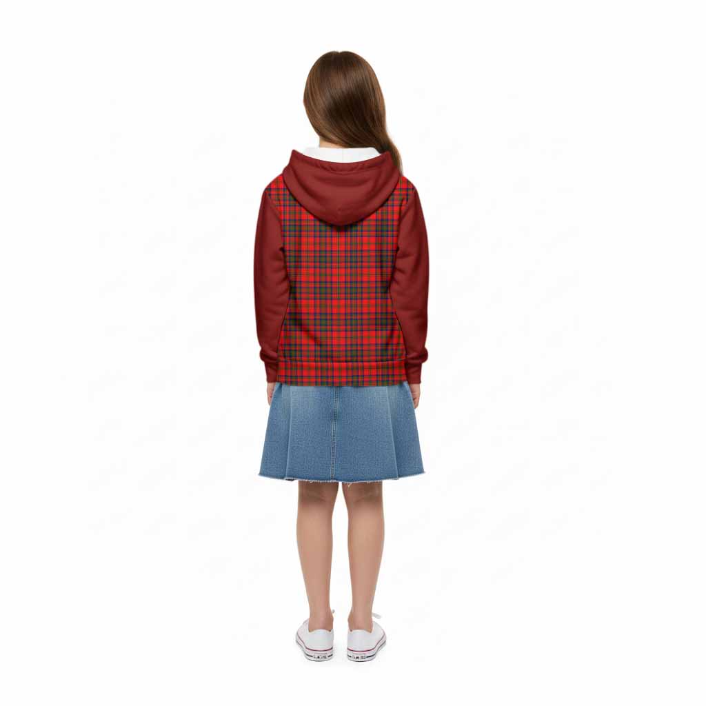 Matheson Tartan Accent Kid Hoodie with Family Crest