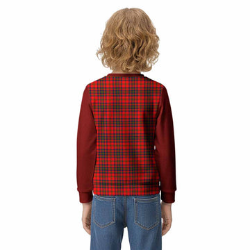 Matheson Tartan Accent Kid Knitted Sweatshirt with Family Crest