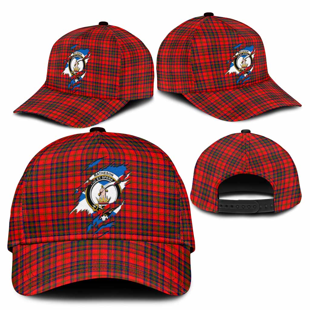 Matheson Tartan Classic Cap with Family Crest In Me Style