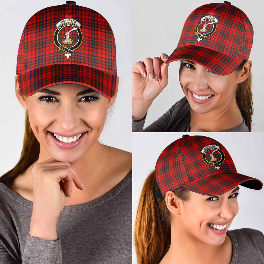 Matheson Tartan Classic Cap with Family Crest