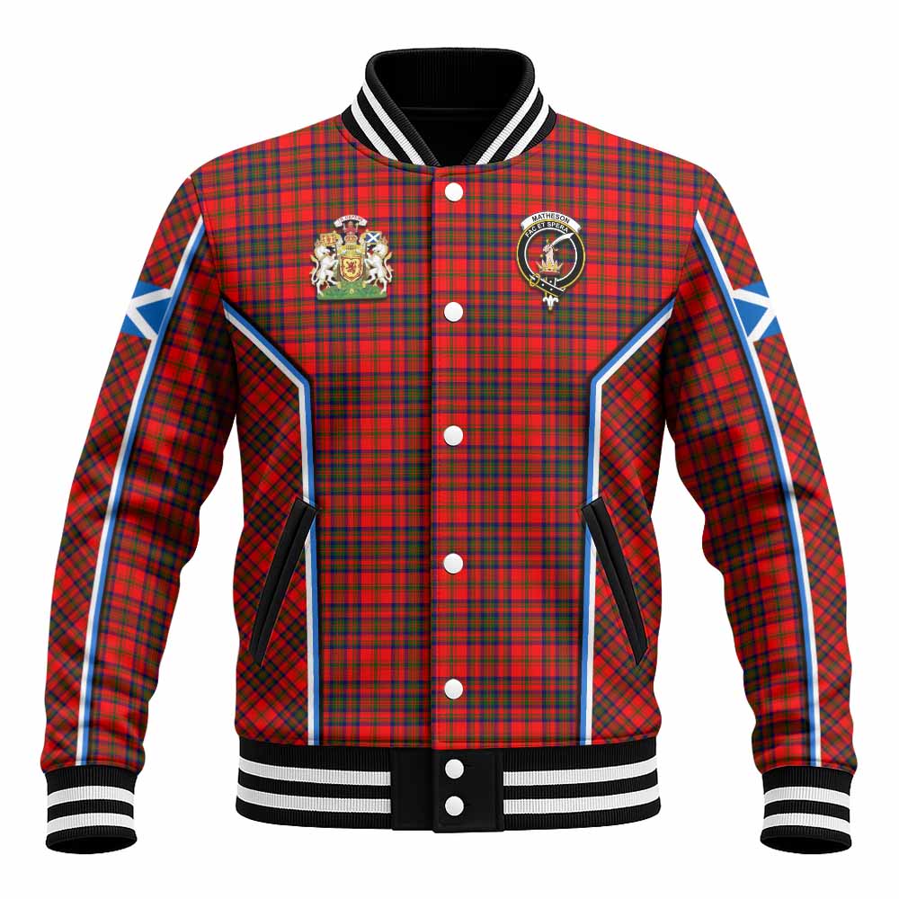 Matheson Tartan Crest Baseball Jacket Scotland Coat of Arm Flag Style - Tartan Vibes Clothing