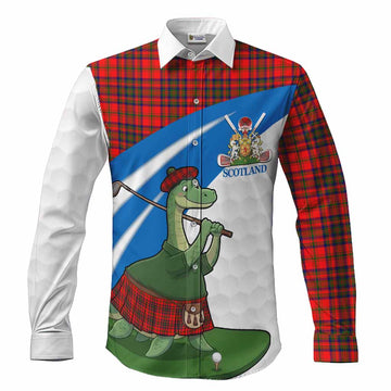 Matheson Tartan Crest Golf Nessie Long Sleeve Button Shirts Loch Ness Monster Sporty Style