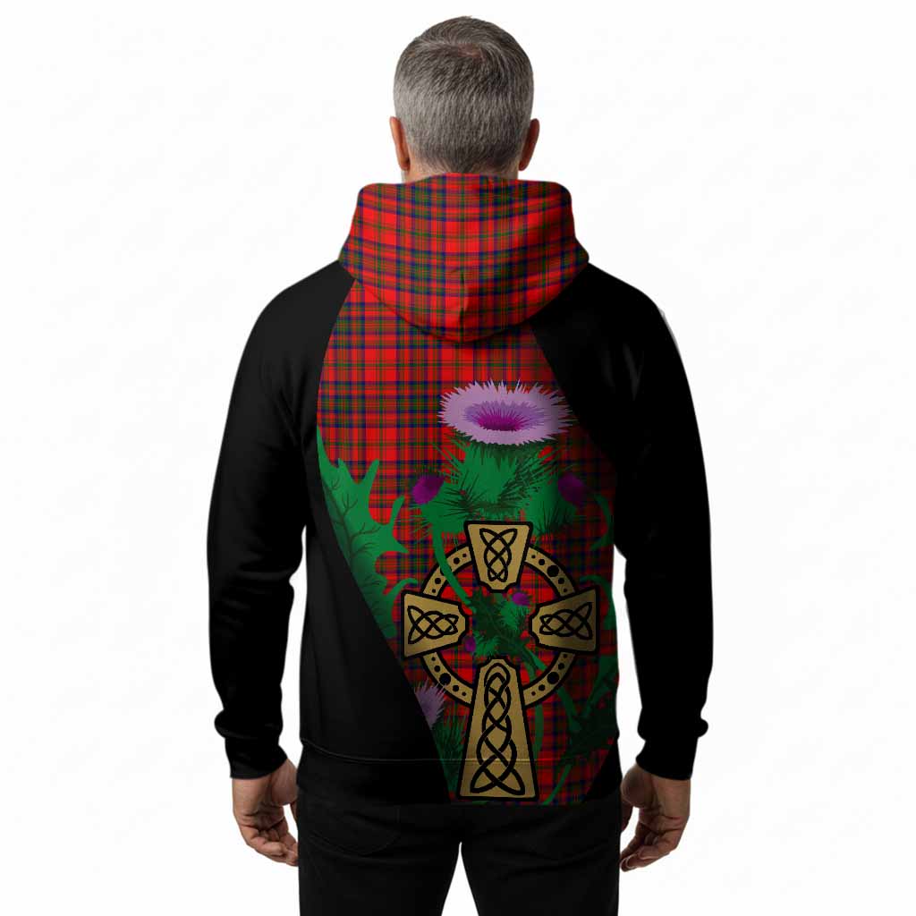 Matheson Tartan Crest Hoodie Celtic Cross Thistle Flowers