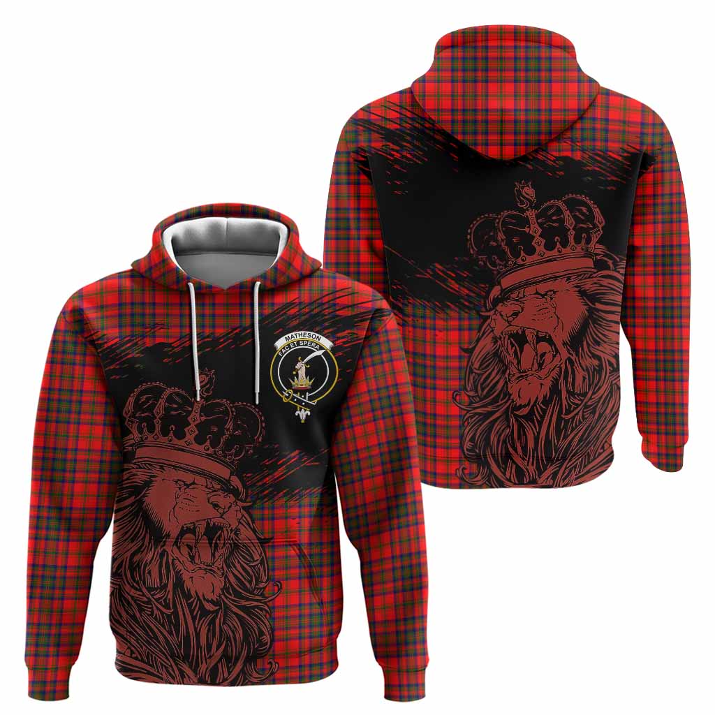 Matheson Tartan Crest Hoodie Crowned Lion Heritage Style