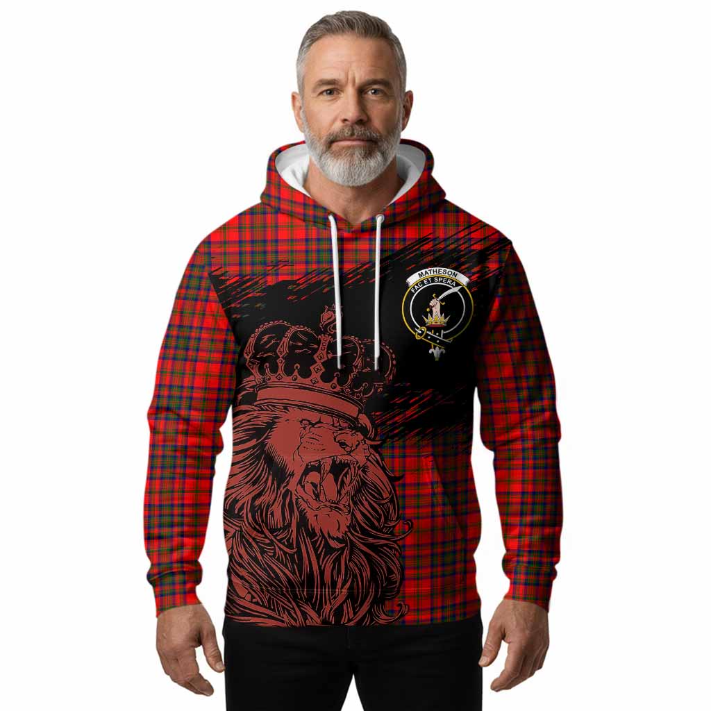Matheson Tartan Crest Hoodie Crowned Lion Heritage Style