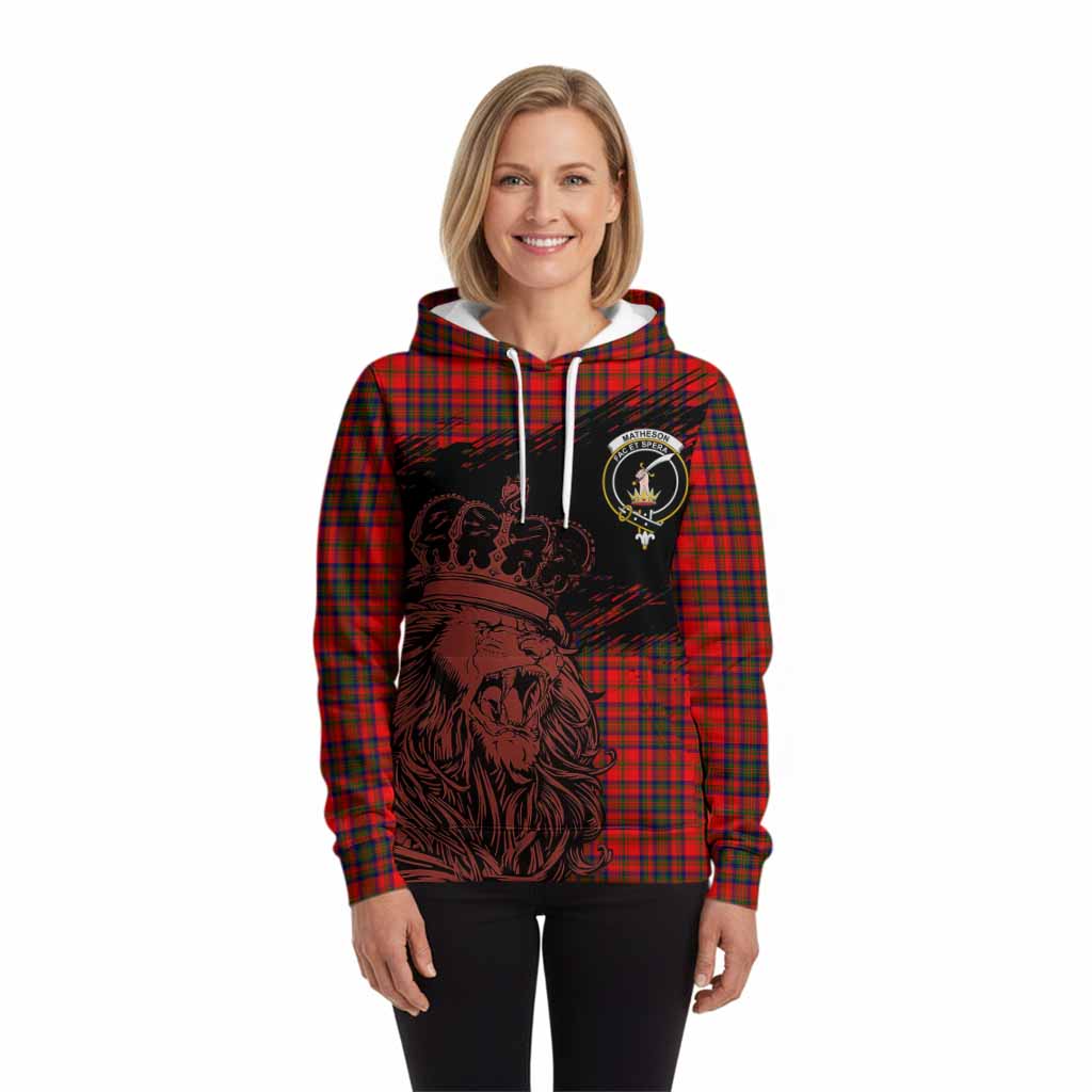 Matheson Tartan Crest Hoodie Crowned Lion Heritage Style