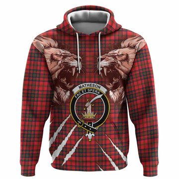 Matheson Tartan Crest Hoodie Ferocious Lion Style
