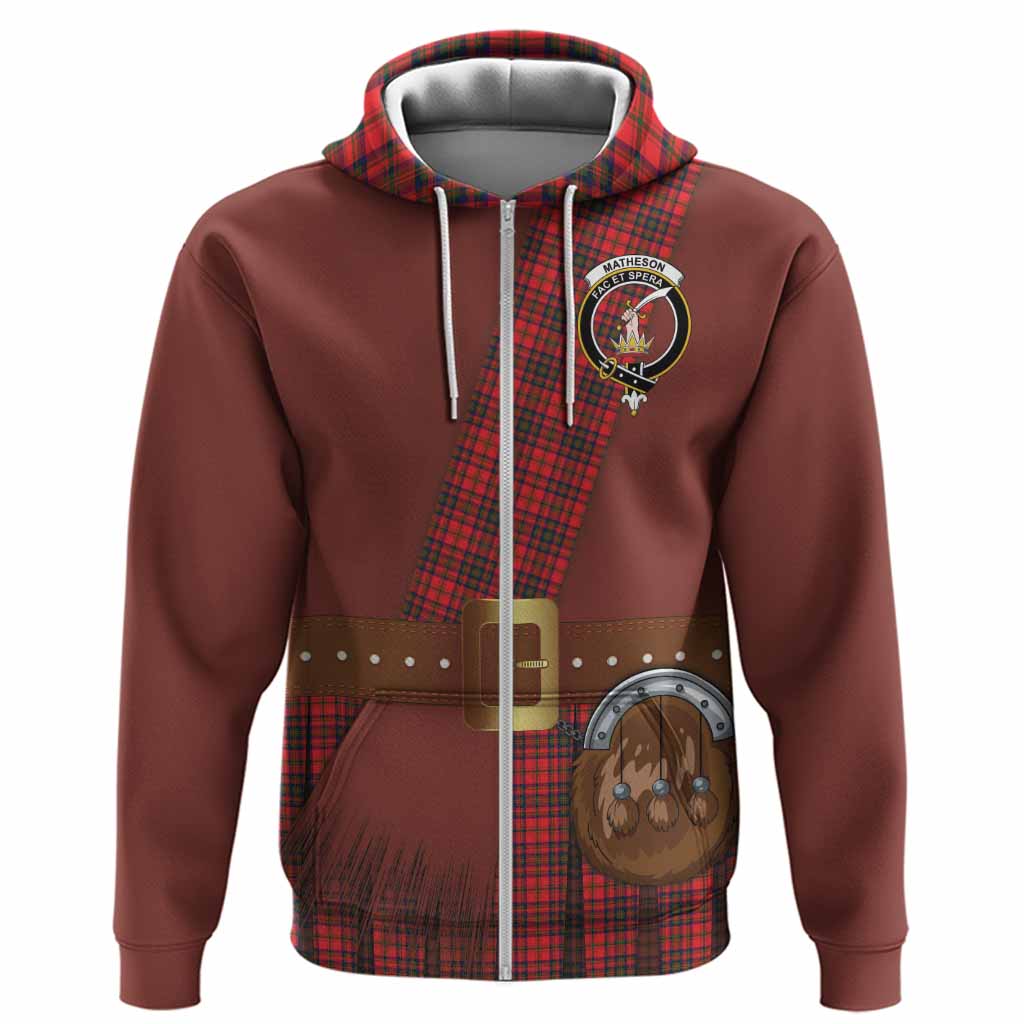 Matheson Tartan Crest Hoodie Kilt Costume Style