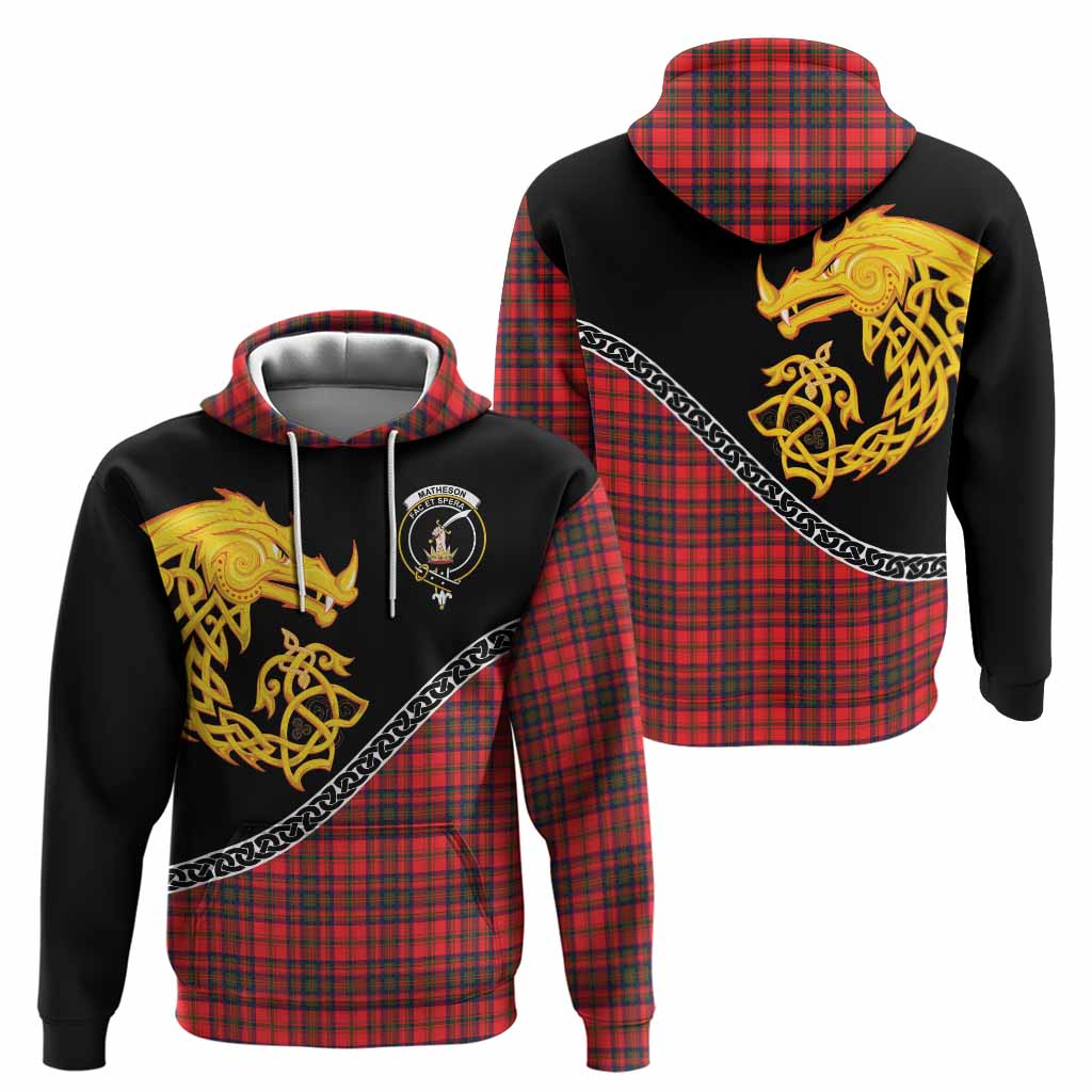 Matheson Tartan Crest Hoodie Legendary Dragon Knot Half Style
