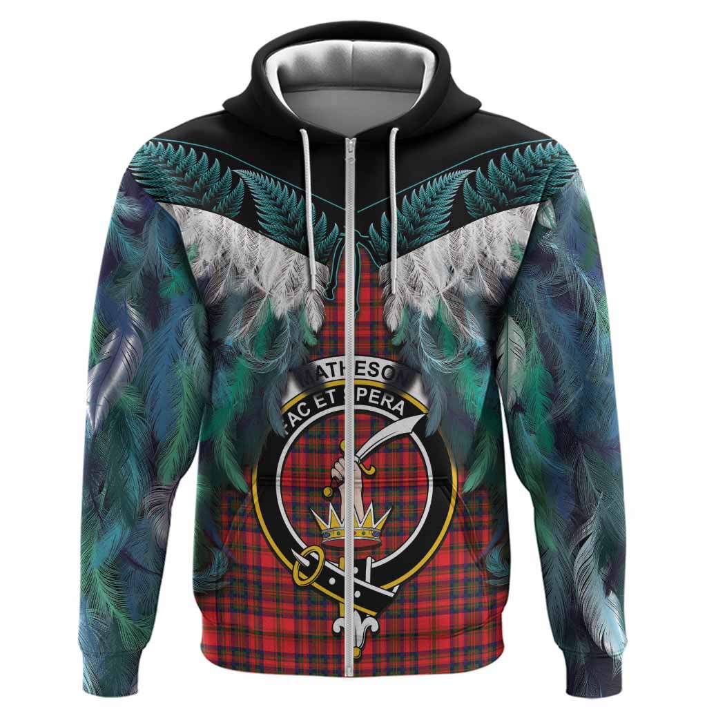 Matheson Tartan Crest Hoodie New Zealand Maori Korowai Cloak