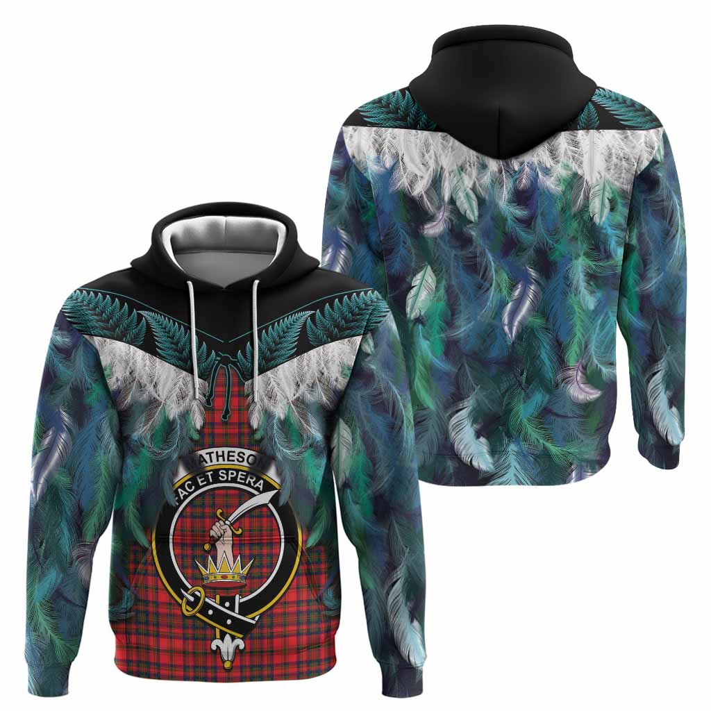 Matheson Tartan Crest Hoodie New Zealand Maori Korowai Cloak
