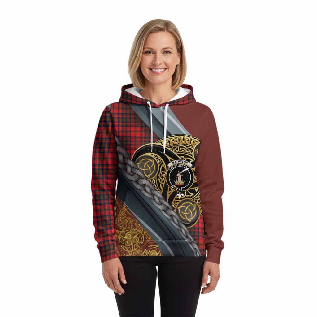 Matheson Tartan Crest Hoodie Scottish Triskele Celtic